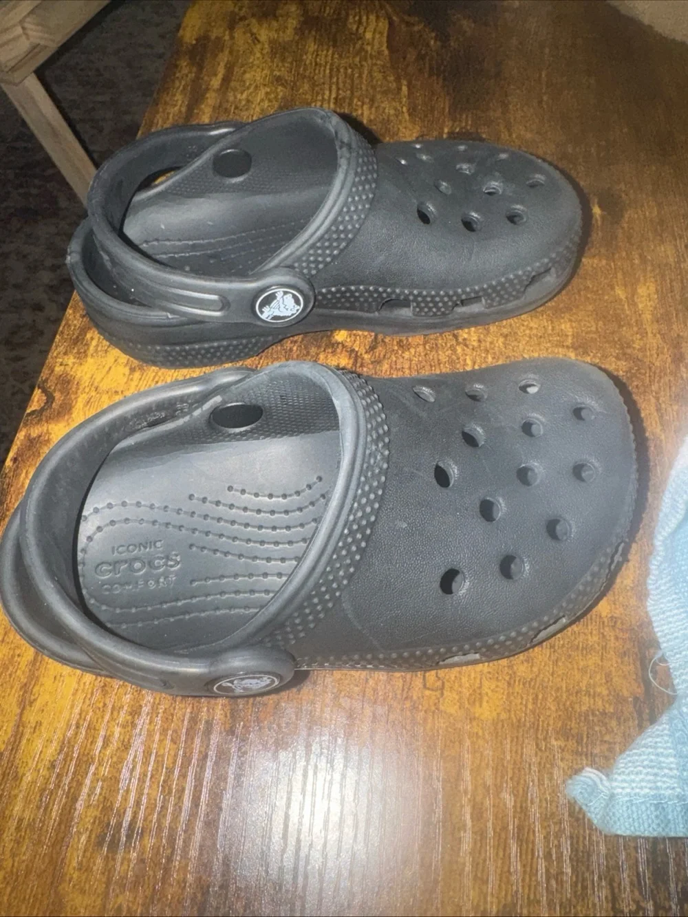 CROCS Kids Classic Clog Black Size 8C Slip On Ventilated EUC